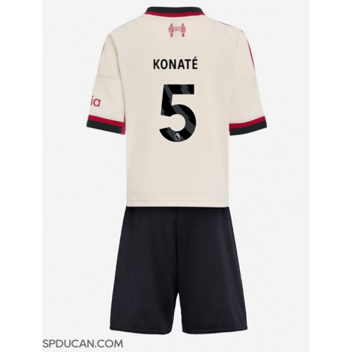 Dječji Nogometni Dres Liverpool Ibrahima Konate #5 Gostujuci 2025-26 Kratak Rukav (+ Kratke hlače)
